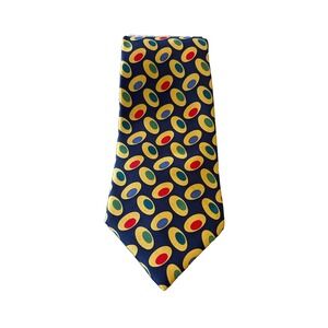 Bullock & Jones Neck Tie Adult Mens Blue and Yellow Paisley 100% Silk Necktie